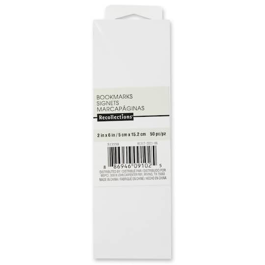 12 Packs: 50 ct. (600 total) White Paper Bookmarks by Recollections™